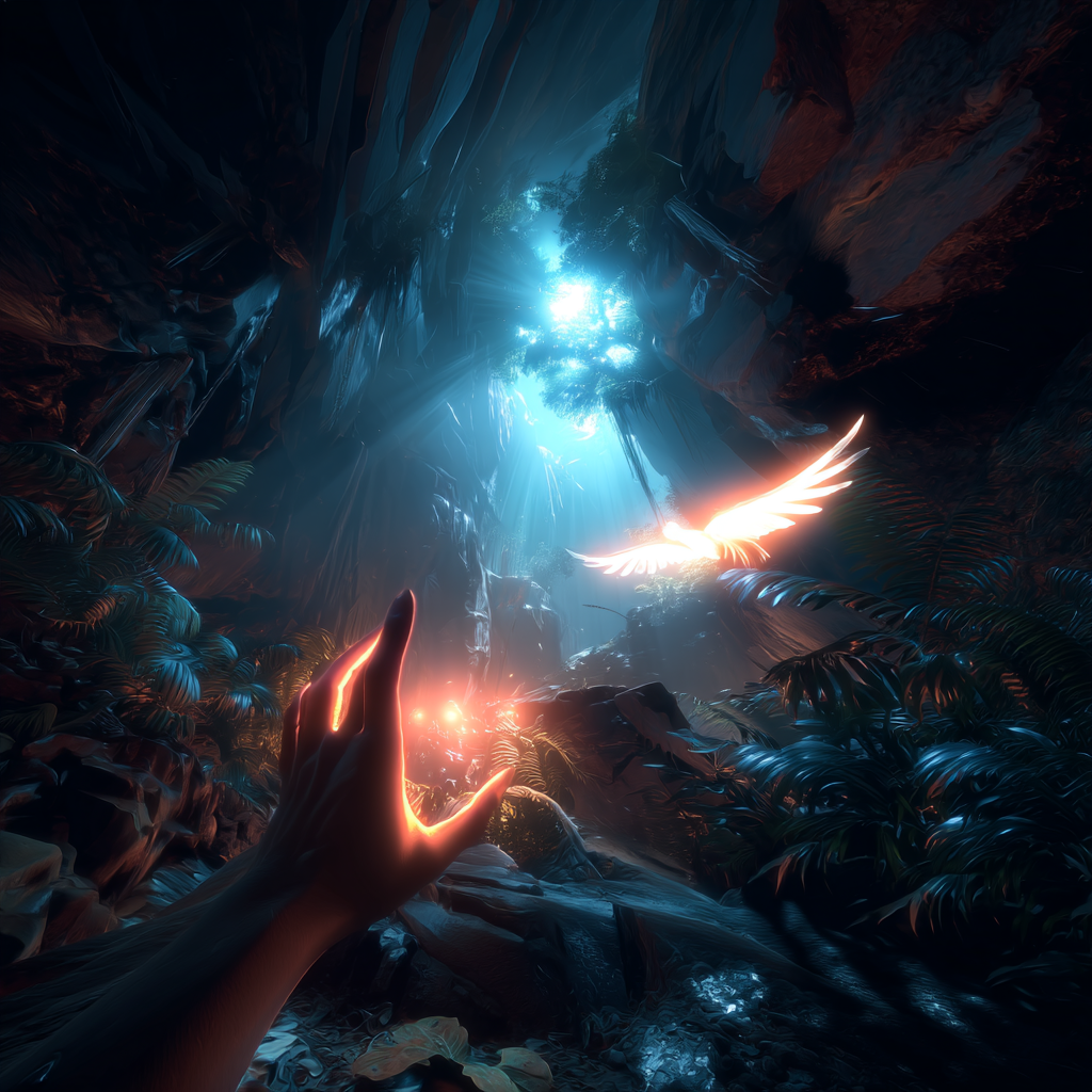 Phoenix illuminating magical battle